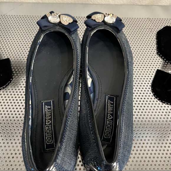 Coach Poppy Caper Navy Ballet Flats Size 6.5 - Picture 6 of 8